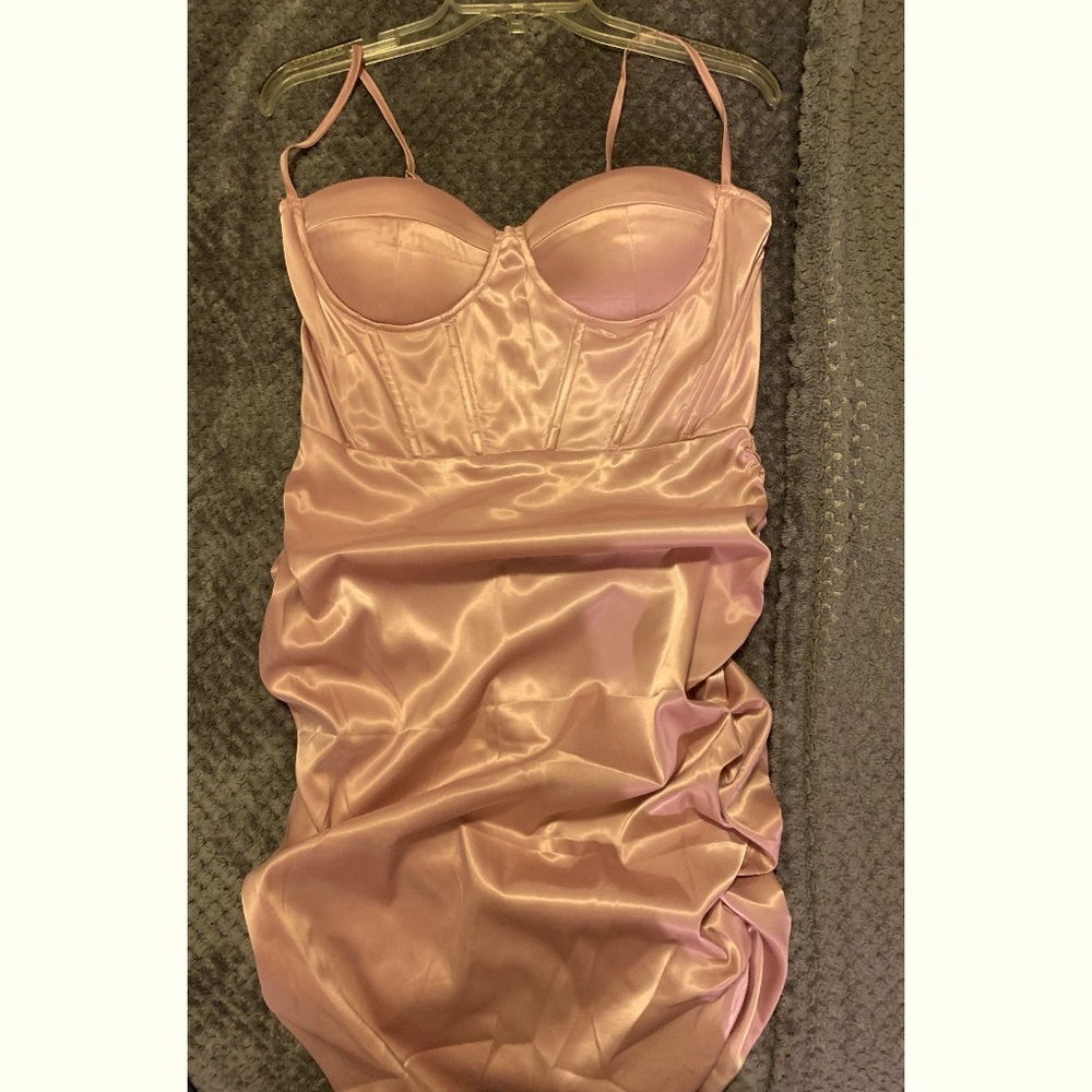 Woman’s rose pink dress